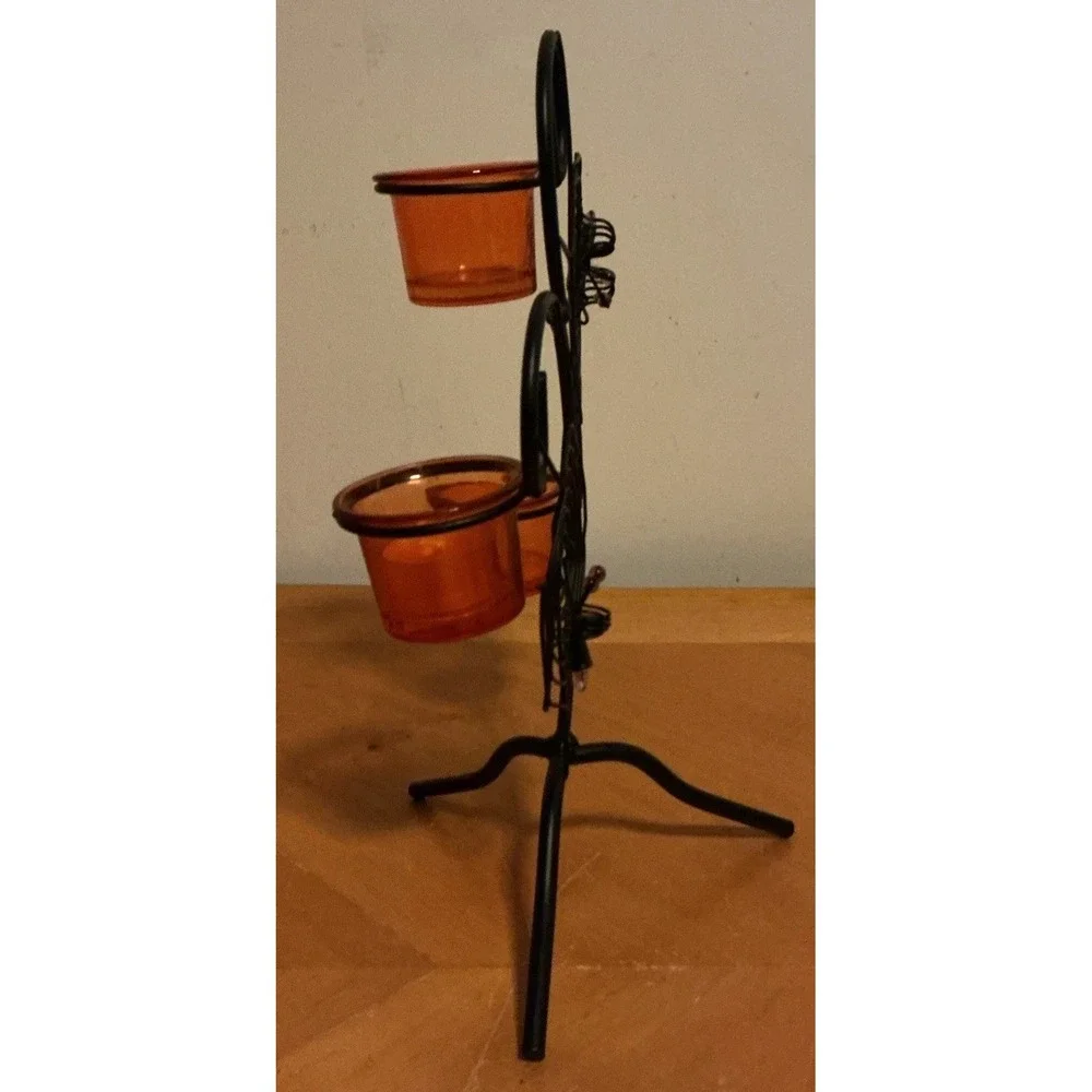 Halloween Spiders‎ On Webs Tea Light Candle Holder, Unbranded